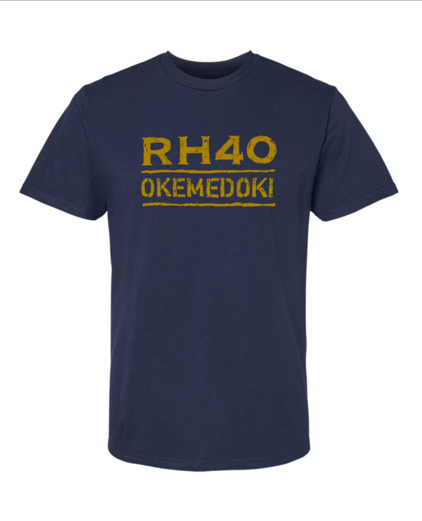 Okemedoki herenshirt met tourlijst     eenmalige druk